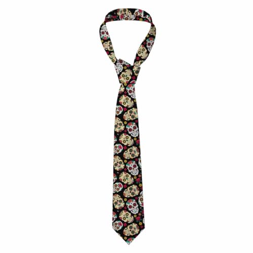 funny Ties for Men Business Novelty Men's Neckties for Festival Holiday Party Valentine's Day Wedding Christmas - color: Mexican Skulls Colorful