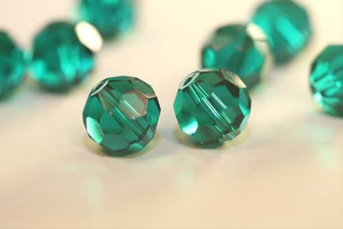 100pcs Adabele Austrian 4mm (0.16 Inch) Small Faceted Round Crystal Beads Emerald Green Compatible with Swarovski Crystals Preciosa - color: Emerald Green, size: 4mm Small (100pcs)