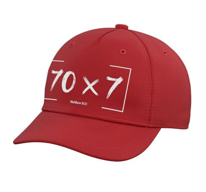 Christian Bible Verse Forgiveness Forgive Matthew 18:22 Gift Adjustable Baseball Hat - color: Red