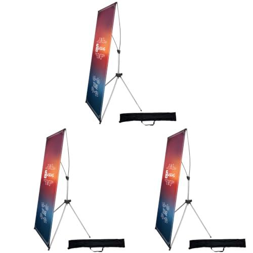 USCNC X Banner Stand Adjustable Fit Banner 23 x 63 to 32 x 78 Inch(STAND ONLY), Portable Travel Bag,Suitable for advertising, stores, exhibitions, restaurants, events, birthday parties, and other occasions (3 Pack) - size: 3 Pack
