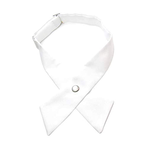 Tie for Men Women Adjustable Criss-Cross Bowtie School Uniform Pre Tied Bows for Girls Neck Tie Accessories bowtie03 - color: White