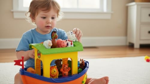 Kiddieland Noah’s Ark Shape Sorter Toy - Musical Boat with 9 Animals