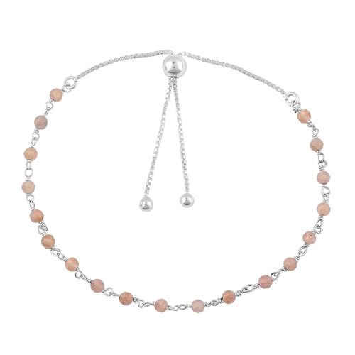 Genuine Multi Gemstone Rosary Beads Cluster Bolo Bracelet