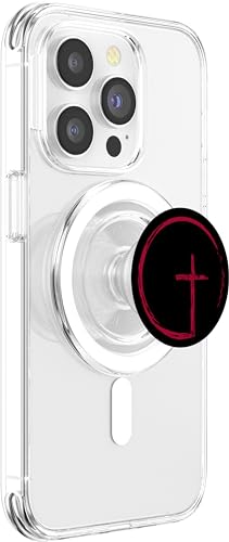 Christian Red Cross Jesus Christ On Black Background PopSockets PopGrip: Swappable Grip for Phones & Tablets PopSockets MagSafe PopGrip for iPhone - style: MagSafe