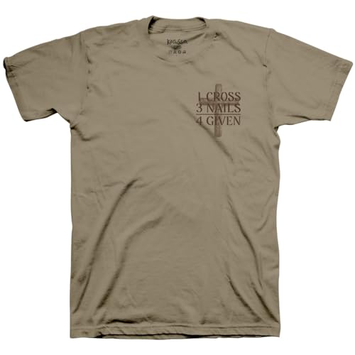 Kerusso Unisex Christian Crewneck Short Sleeve Graphic T-Shirt Cotton Cross Blueprint - size: X-Large