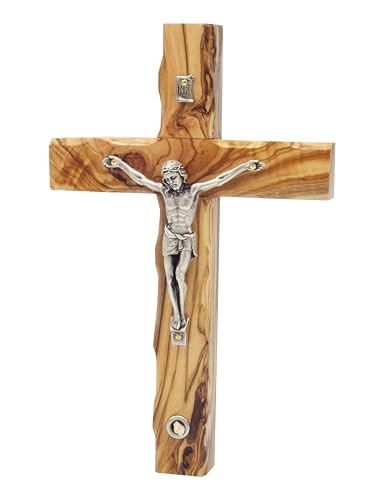 King David Market Olive Wood Wall Hanging Crucifix Cross (8 Inch)