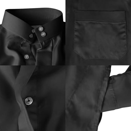 HOMELEX Men's Thobe Kaftan Arab Robe - color: Black-2, size: Medium