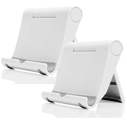 Cell Phone Stand 2 Pack, Desktop Holder for Phones & Tablets (2, White) - color: White