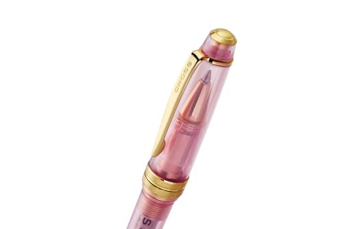 Cross Bailey Light Rollerball Pen, Translucent Pink Sapphire, Black Ink - color: Pink