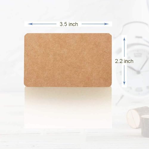 Primbeeks 600pcs 3.5" x 2.2" Premium Blank Kraft Paper Business Cards, Double-sided Available Word Message Card DIY Gift Card Kraft Note Paper Tags Scratch Paper Flash Cards - color: Wood, size: 600