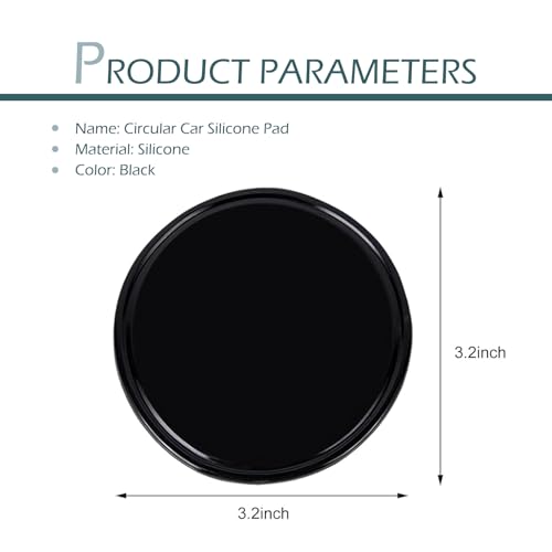 5 PCS Car Round Anti-slip Mat, 3.1" Silicone Storage Mat for Car Ornament Mobile Phone GPS Keys Glasses, Reusable Self-adhesive Dashboard Pad, Multi-function Sticky Fixing Pad (Black)