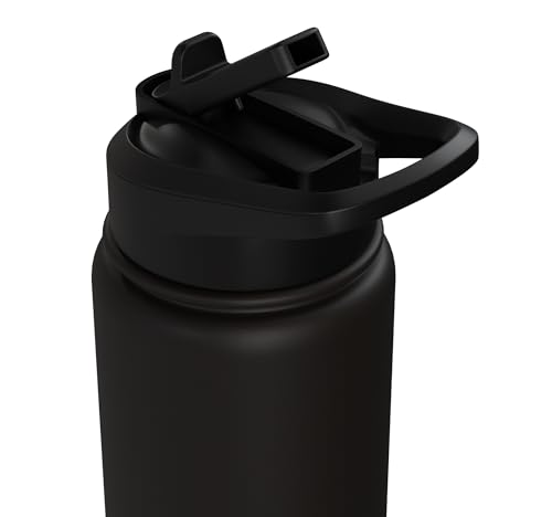 Christian Soccer Faith Graphic Bible Verse Philippians 4:13 Stainless Steel Insulated Water Bottle - color: Black