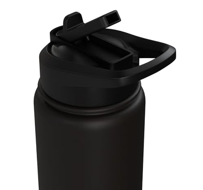 Christian Soccer Faith Graphic Bible Verse Philippians 4:13 Stainless Steel Insulated Water Bottle - color: Black
