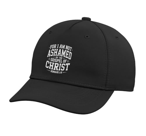 Not Ashamed Gospel Bible Verse God Jesus Christian Adjustable Baseball Hat - color: Black