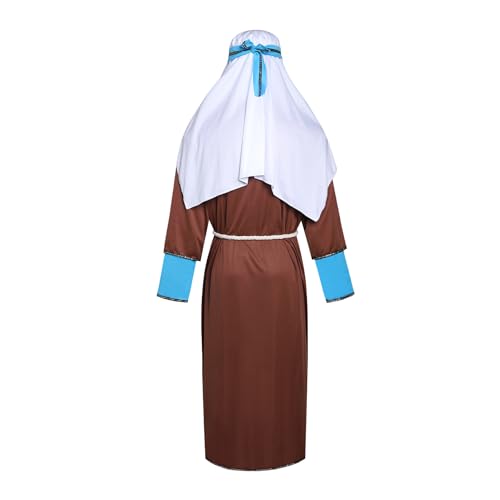 Shepherd Joseph Costume for Men Adult Jesus Nativity Tunic Robe Middle East Biblical Times Cosplay Outfit - size: Small