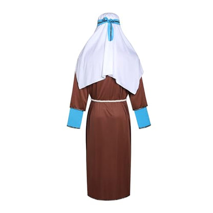 Shepherd Joseph Costume for Men Adult Jesus Nativity Tunic Robe Middle East Biblical Times Cosplay Outfit - size: Small