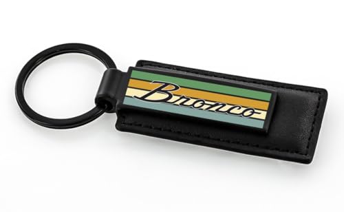 Ford Bronco Vintage Script Key Chain - color: Black/Vintage Multi