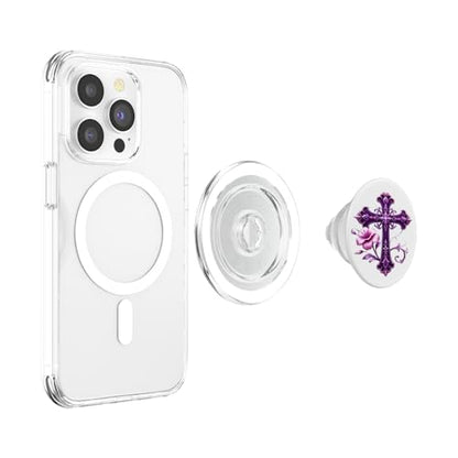 Elegant Cross Phone Stand Grip For Smart Phone And Tablets PopSockets PopGrip for MagSafe - style: Magnetic PopGrip