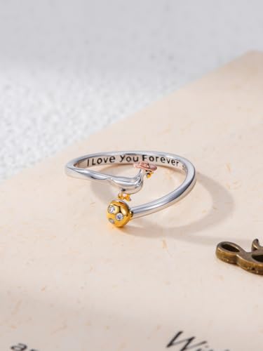 Dorunmo Adjustable Open Rings 925 Sterling Silver Cute Animal Rings for Women Vintage Jewelry Gifts - style: Goose