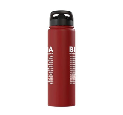 Biblia Numeros De Emergencia Christian Spanish Scripture God Stainless Steel Insulated Water Bottle - color: Red