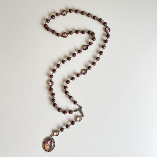 Seven Sorrows of Mary Rosary Chaplet 8mm Agate Beads Catholic Jewelry Necklace for Women Men - color: style 2