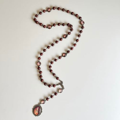 Seven Sorrows of Mary Rosary Chaplet 8mm Agate Beads Catholic Jewelry Necklace for Women Men - color: style 2