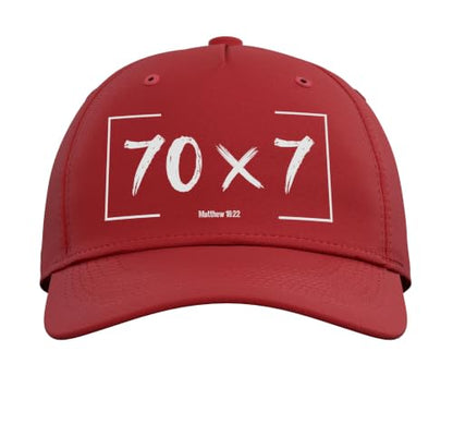Christian Bible Verse Forgiveness Forgive Matthew 18:22 Gift Adjustable Baseball Hat - color: Red