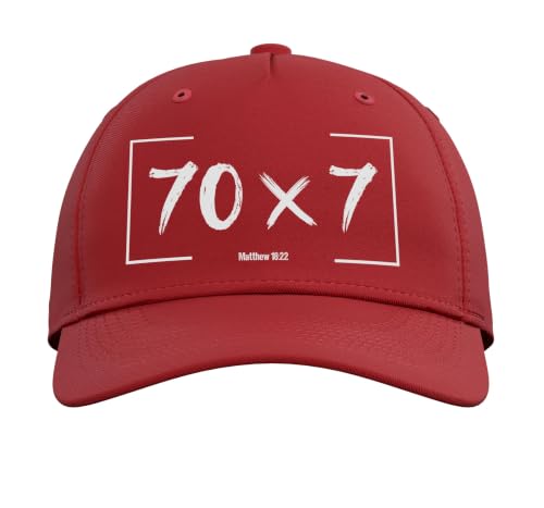 Christian Bible Verse Forgiveness Forgive Matthew 18:22 Gift Adjustable Baseball Hat - color: Red