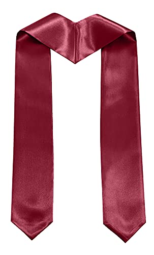 Plain Graduation Stole Sash 60 Inch Unisex Adults Solid - color: Marooon Stole
