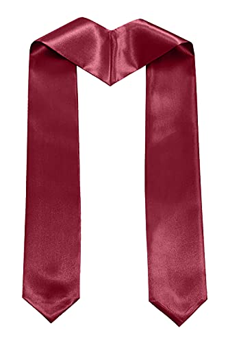 MyGradDay Plain Graduation Stole Colorful Stole for Adult Length 60",Rich in Color - color: Maroon