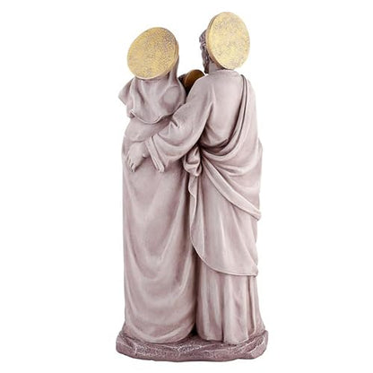 Avalon Gallery Garden Statue - Mary Joseph & Jesus Stone-Resin Devotional Sculpture, 25.5”H, Holy Family