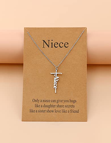 Lcherry Faith Cross Pendant Necklace for Women Religious Christian Jewelry Birthday Christmas Gifts for Women - style: 9-Niece