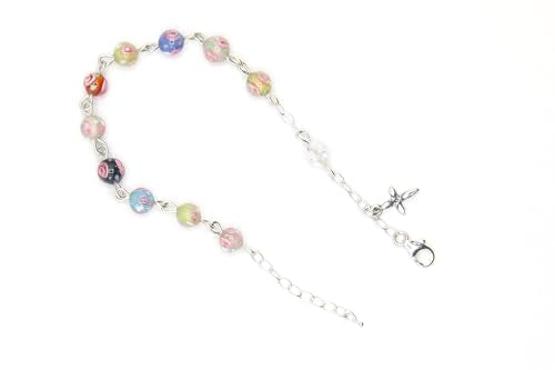 Catholic Communion Rosary Bracelet Created with Swarovski® Crystals, Glass - color: Multi Floral