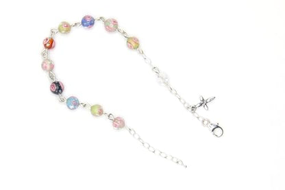 Catholic Communion Rosary Bracelet Created with Swarovski® Crystals, Glass - color: Multi Floral