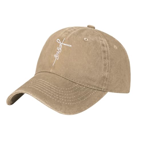 Embroidered Baseball Cap Christian Hat for Men Women - color: Natural, style: Jesus