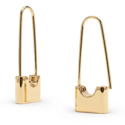 VACRONA Gold Heart Hoop Earrings Huggie Earrings for Women 14k Gold Plated Small Hoops Earrings - color: Big Lock