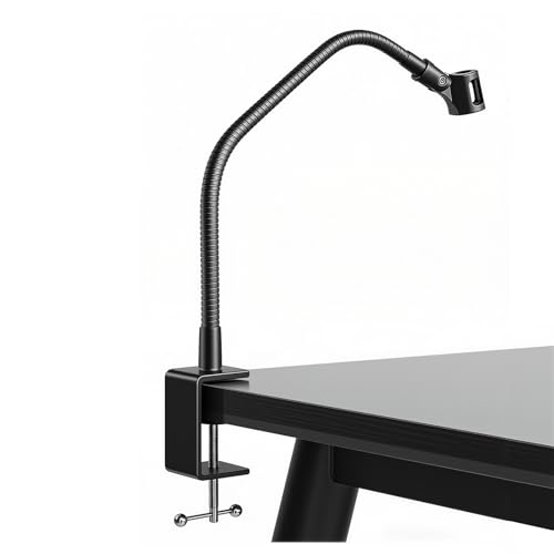 KC32 19-Inch Gooseneck Mic Stand, Heavy-Duty Desk Clamp for Podium - size: 19-INCH