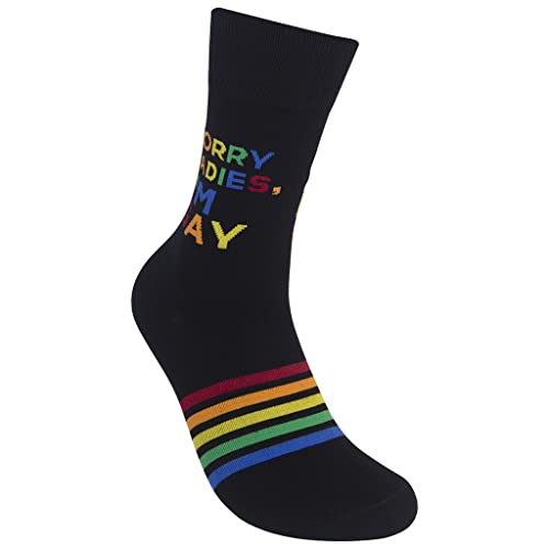 FUNATIC Socks with Funny and Profane Sayings, Sarcastic Gift for Men Women - color: Sorry Ladies, I’m Gay