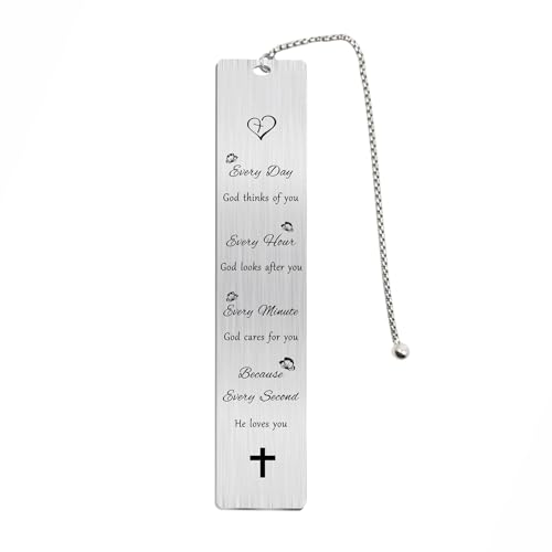 Jzxwan Christian Bookmark, Christian Birthday Baptism Gift for Women Men - color: God Love You