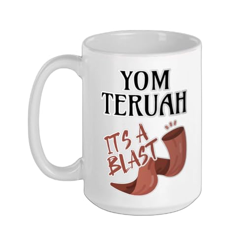 Yom Teruah It's a Bang Ceramic Mug, White, 15oz - color: White, size: 15 Ounces