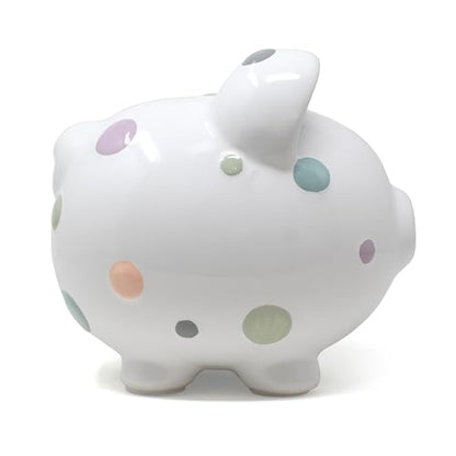 Child to Cherish Ceramic Piggy Bank for Girls, Pastel Multi Dot - color: Pastel Multi Dot