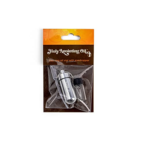 Logos Trading Post Anointing Oil Bottle with Silver Keychain Container - color: Silver