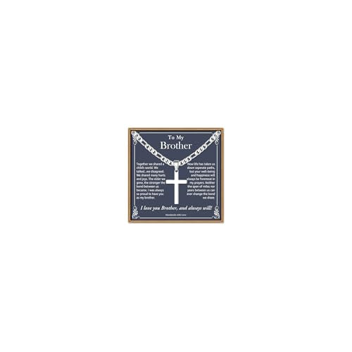IEFLIFE Gifts for Son Men - Gifts for Son Grandson Boy Cross Necklaces - color: Brother
