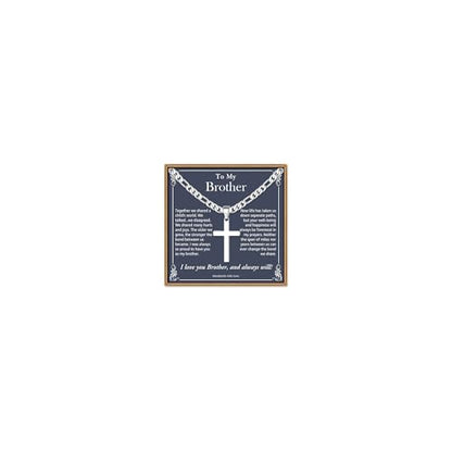 IEFLIFE Gifts for Son Men - Gifts for Son Grandson Boy Cross Necklaces - color: Brother