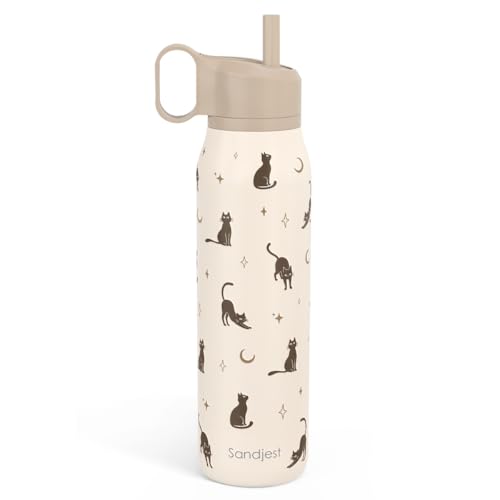 Cat Stainless Steel Water Bottle with Twist Lid 20oz, Travel Insulated Water Bottles for Sports & Gym, Gift for Women Girls Friends Pet Lovers Cat Moms Birthday Christmas - color: Cat