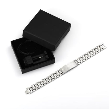P. BLAKE American Flag Bible Verse Bracelet for Men, Stainless Steel Engraved Scripture Bracelet Christian Religious Christmas Birthday Jewelry Gifts - color: Silver, size: John 3:16