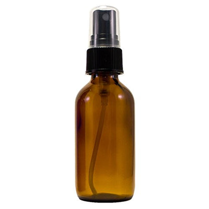 GreenHealth 2 oz Amber Boston Round Glass Bottle with Fine Mist sprayer 12/bx + 2 Clear Pipette