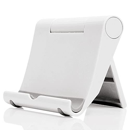 Cell Phone Stand, Desktop Holder for Smartphones, Phones & Tablets (White) - color: White
