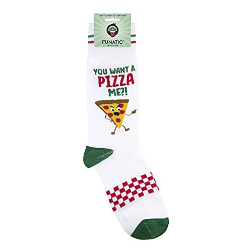 FUNATIC Socks with Funny and Profane Sayings, Sarcastic Gift for Men Women - color: You Want a Pizza Me?