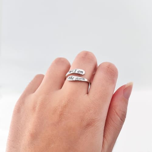 925 Sterling Silver Inspirational Adjustable Rings - Personality Encouragement Jewelry Gift For Women - style: I am the Storm